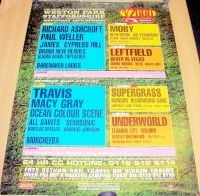 THE JAM PAUL WELLER TRAVIS MOBY SUPERGRASS STUNNING "V" FESTIVAL POSTER AUGUST IN 2000 