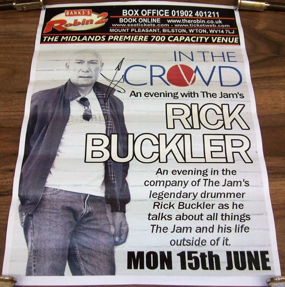 THE JAM RICK BUCKLER AUTO'D EVENT POSTER 'AN EVENING WITH' MONDAY 15th JUNE