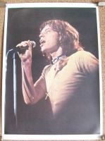 THE ROLLING STONES MICK JAGGER SUPERB 1972 U.K. LIVE ON STAGE PERSONALITY POSTER