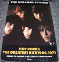 THE ROLLING STONES SUPERB UK RECORD COMPANY PROMO POSTER 'HOT ROCKS' ALBUM 1990