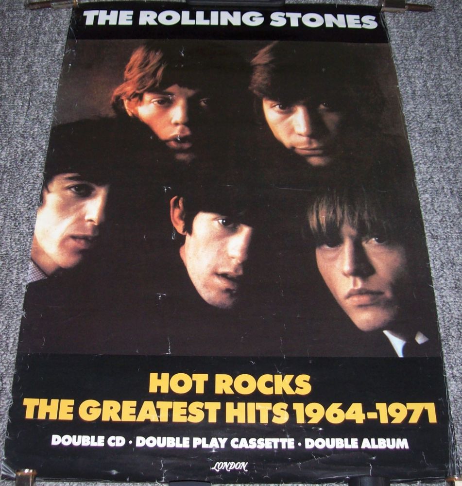 THE ROLLING STONES SUPERB UK RECORD COMPANY PROMO POSTER 'HOT ROCKS' ALBUM 