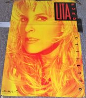 THE RUNAWAYS LITA FORD U.K. RECORD COMPANY PROMO POSTER 'STILETTO' ALBUM IN 1990