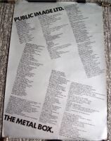 THE SEX PISTOLS P.I.L. U.K. RECORD COMPANY PROMO POSTER 'METAL BOX' ALBUM 1979