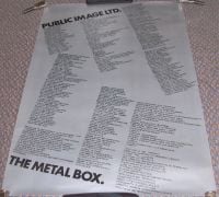 THE SEX PISTOLS P.I.L. U.K. RECORD COMPANY PROMO POSTER 'METAL BOX' ALBUM 1979