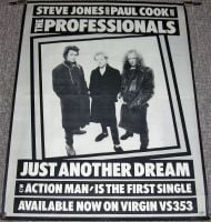 THE SEX PISTOLS THE PROFESSIONALS PROMO POSTER 'JUST ANOTHER DREAM' SINGLE 1980