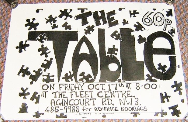 THE TABLE CONCERT POSTER FRIDAY 17th OCTOBER 1980 AT THE FLEET CENTRE LONDO