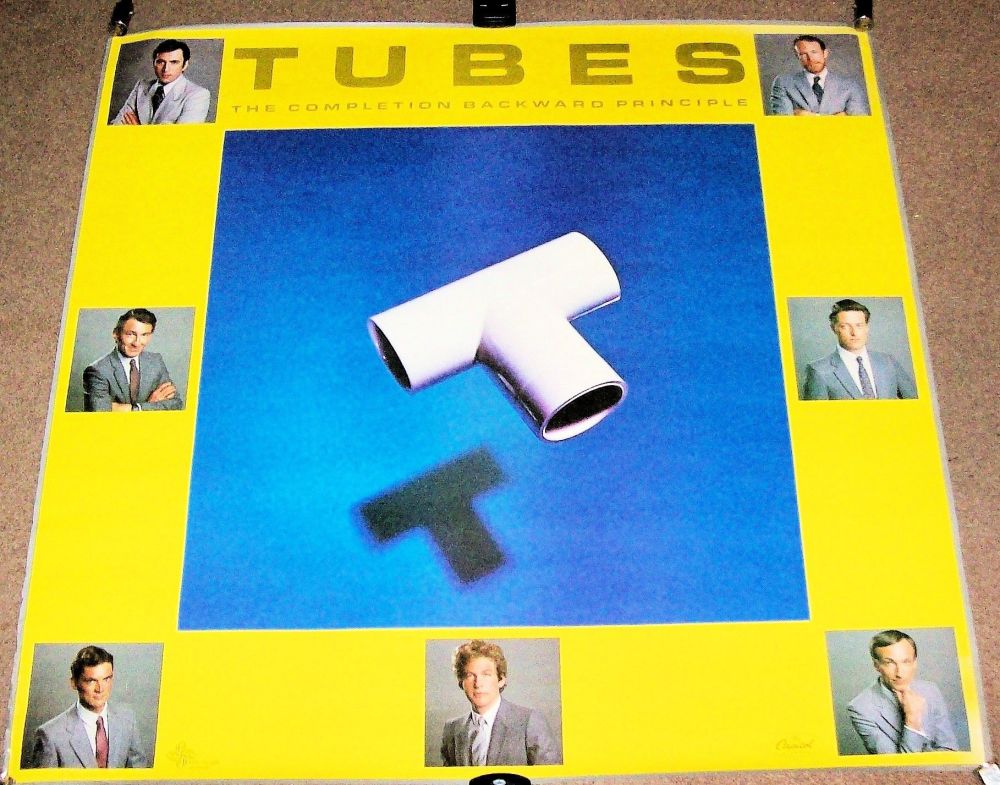 THE TUBES UK REC COM PROMO POSTER 'THE COMPLETION BACKWARD PRINCIPLE' ALBUM