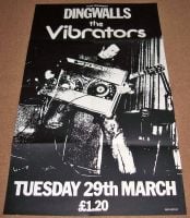 THE VIBRATORS CONCERT POSTER TUESDAY 29th MARCH 1977 AT DINGWALLS CAMDEN LONDON