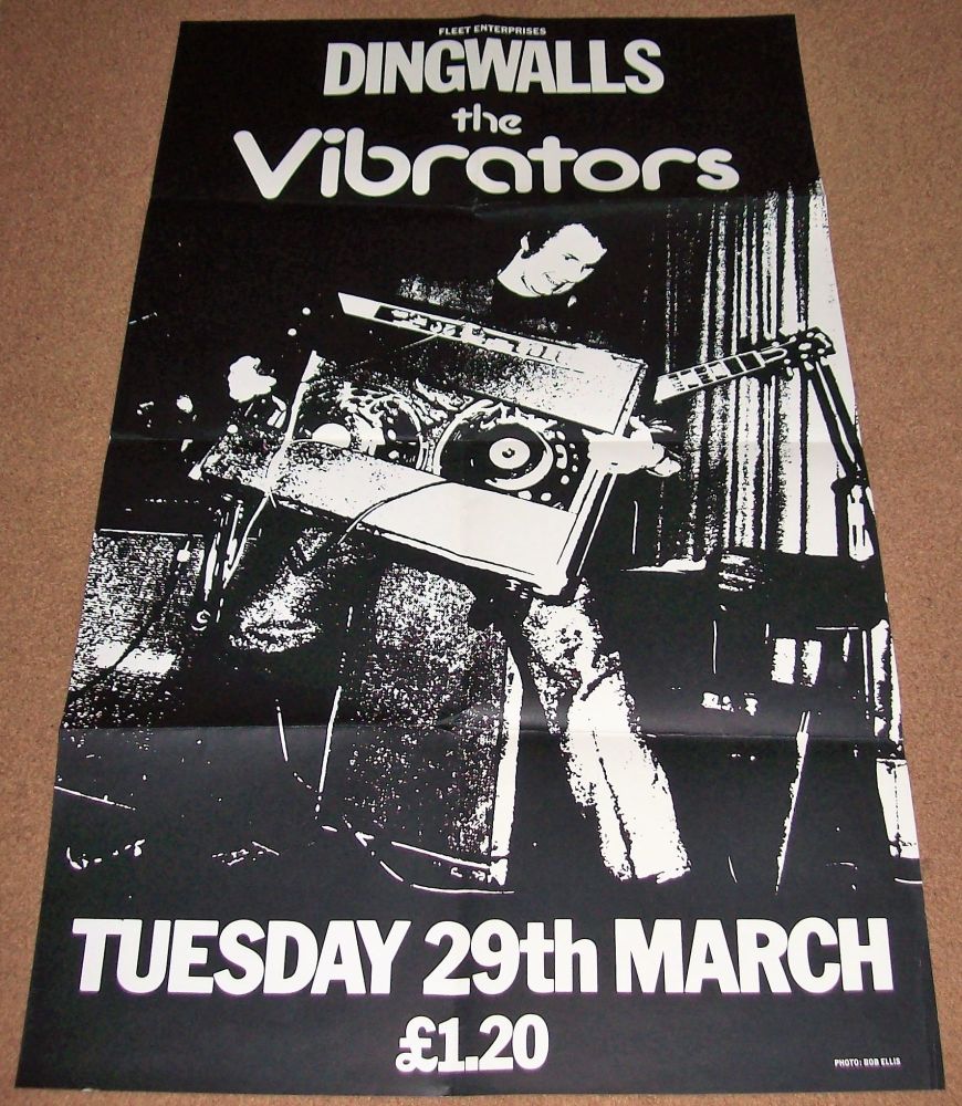 THE VIBRATORS CONCERT POSTER TUESDAY 29th MARCH 1977 AT DINGWALLS CAMDEN LO