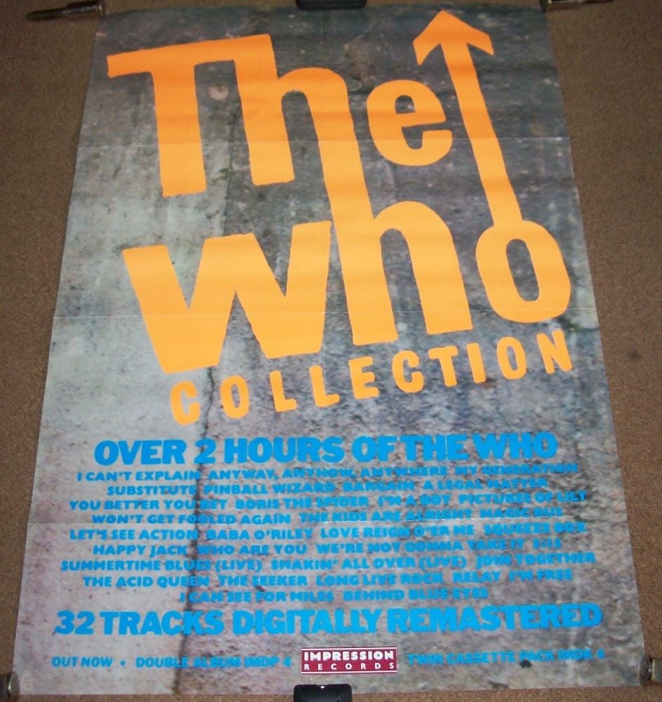 THE WHO U.K. SUPERB RECORD COMPANY PROMO POSTER 'THE WHO COLLECTION' ALBUM 