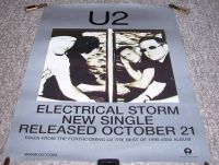 U2 U.K. DOUBLE SIDED RECORD COMPANY PROMO POSTER '‘ELECTRICAL STORM' SINGLE 2002
