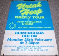URIAH HEEP CONCERT POSTER MONDAY 28th FEBRUARY 1977 BIRMINGHAM ODEON THEATRE UK