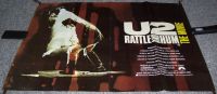 U2 STUNNING RARE U.K. PROMO QUAD POSTER FOR THE FILM 'RATTLE AND HUM' IN 1988 