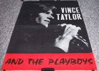 VINCE TAYLOR AND THE PLAYBOYS RARE EARLY 60'S FRENCH RECORD COMPANY PROMO POSTER