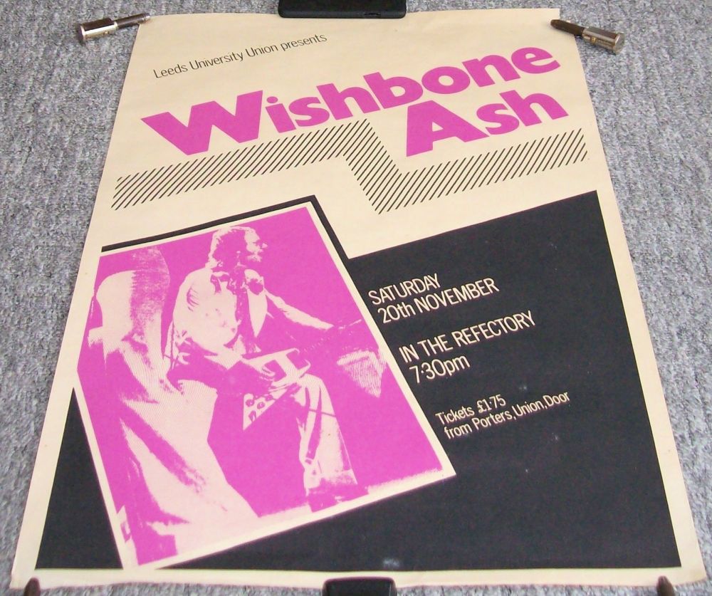 WISHBONE ASH CONCERT POSTER SATURDAY 20th NOVEMBER 1971 LEEDS UNIVERSITY