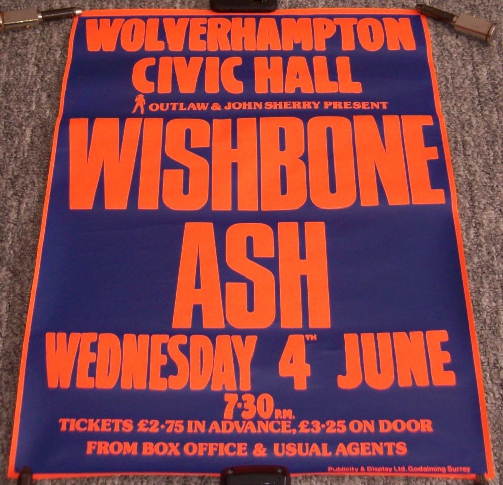 WISHBONE ASH STUNNING WEDNESDAY 4th JUNE 1980 WOLVERHAMPTON U.K. CONCERT PO