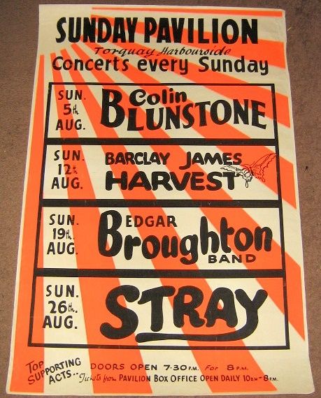 BARCLAY JAMES HARVEST EDGAR BROUGHTON STRAY COLIN BLUNTSTONE CONCERT POSTER