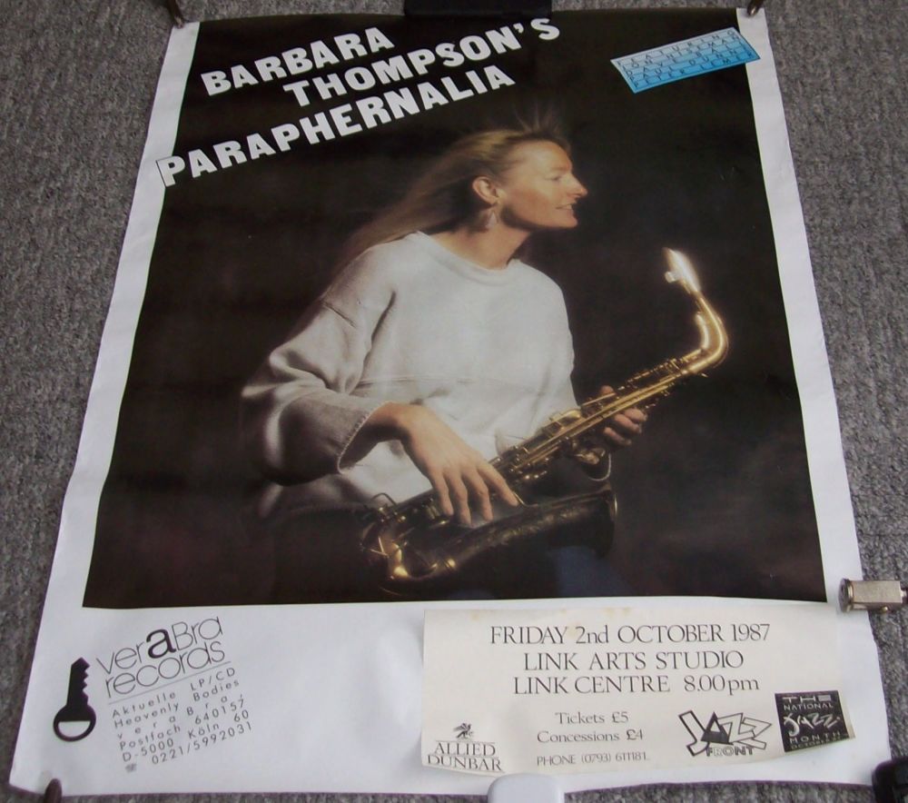 BARBARA THOMPSON JAZZ FRIDAY 2nd OCTOBER 1987 LINK ARTS CENTER UK CONCERT P