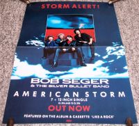 BOB SEGER STUNNING RARE U.K. PROMO POSTER FOR THE "AMERICAN STORM" SINGLE 1984