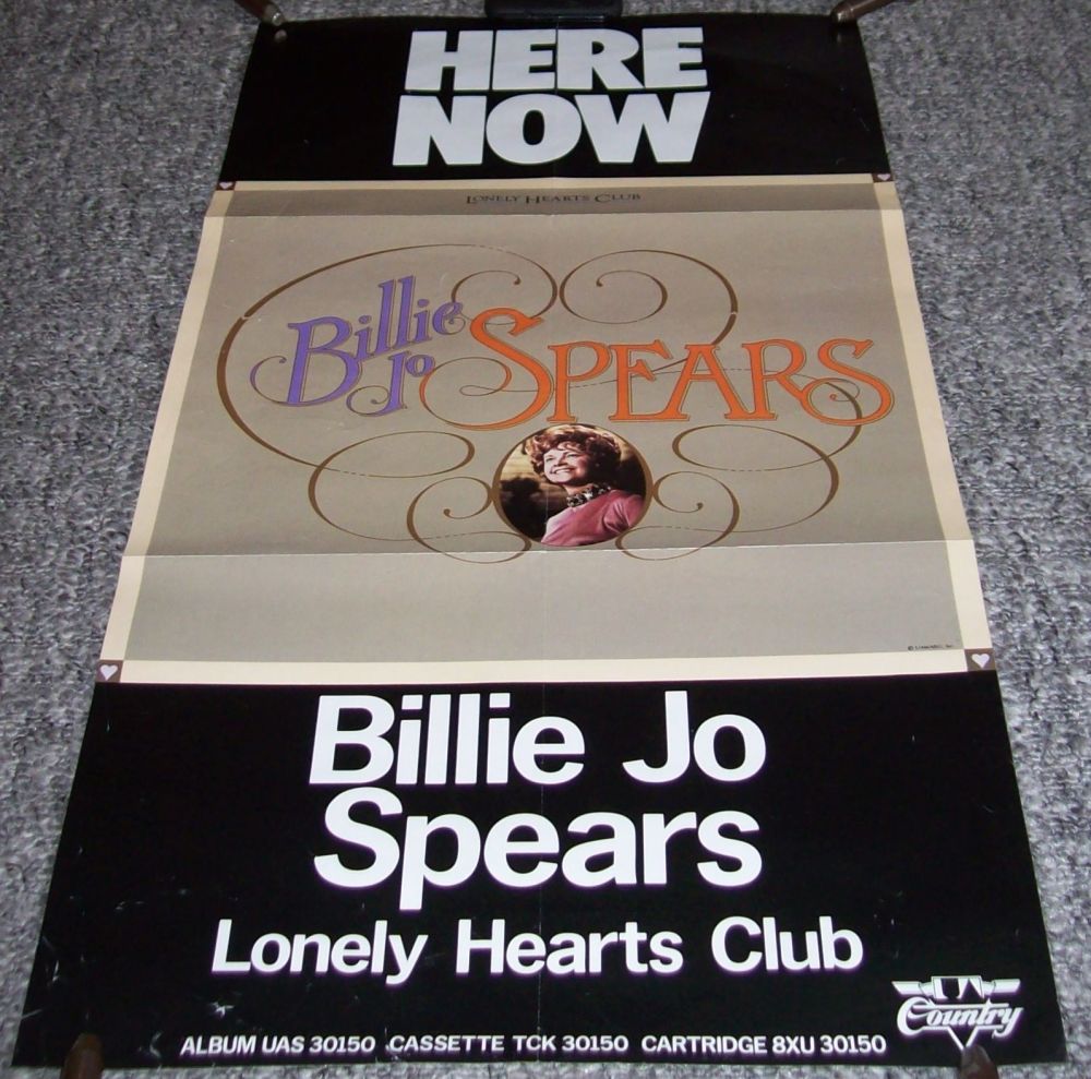BILLIE JO SPEARS UK RECORD COMPANY PROMO POSTER 'LONELY HEARTS CLUB' ALBUM 
