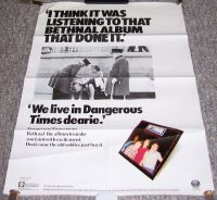 BETHNAL SUPERB UK RECORD COMPANY PROMO POSTER DEBUT ALBUM "DANGEROUS TIMES" 1978