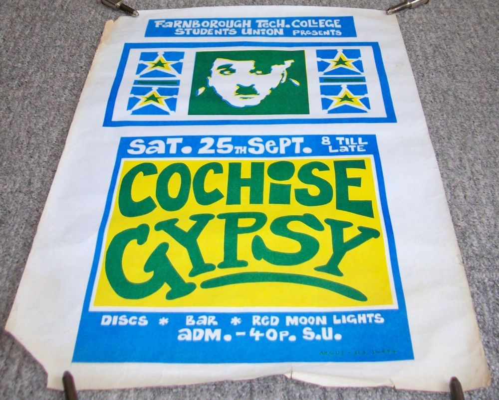 COCHISE GYPSY CONCERT POSTER SAT 25Tth SEP 1971 FARNBOROUGH TECHNICAL COLLE