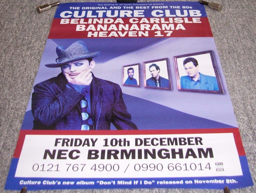 CULTURE CLUB HEAVEN 17 BANANARAMA BELINDA CARLISLE CONCERT POSTER NEC UK 19