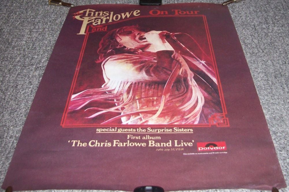 CHRIS FARLOWE BAND UK RECORD COMPANY PROMO AND TOUR POSTER FOR 'LIVE' ALBUM