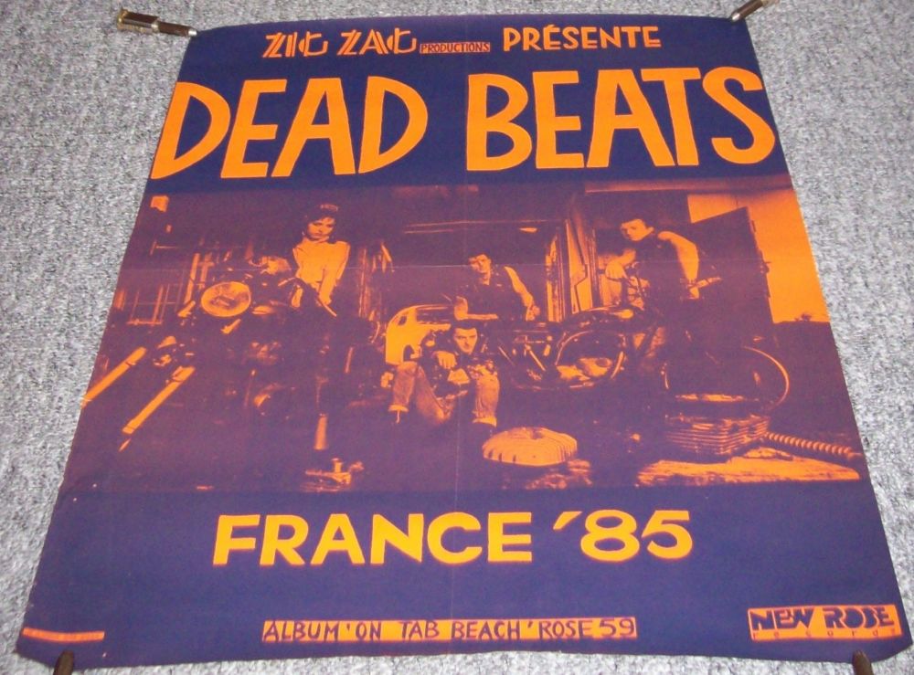 DEAD BEATS RARE 1985 FRENCH TOUR POSTER ALSO PROMOTES THE ALBUM 