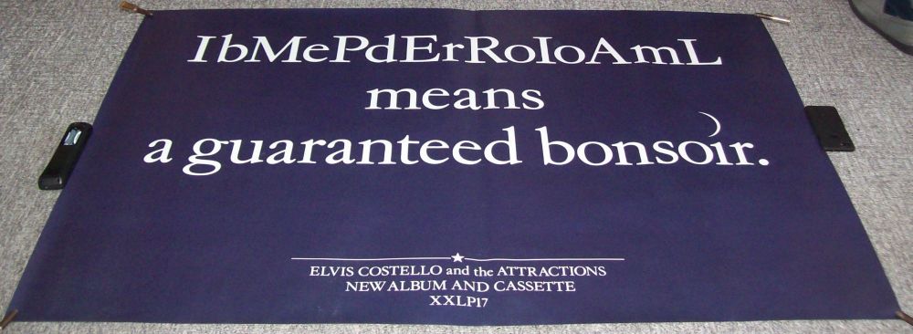 ELVIS COSTELLO LARGE RECORD COMPANY PROMO POSTER 
