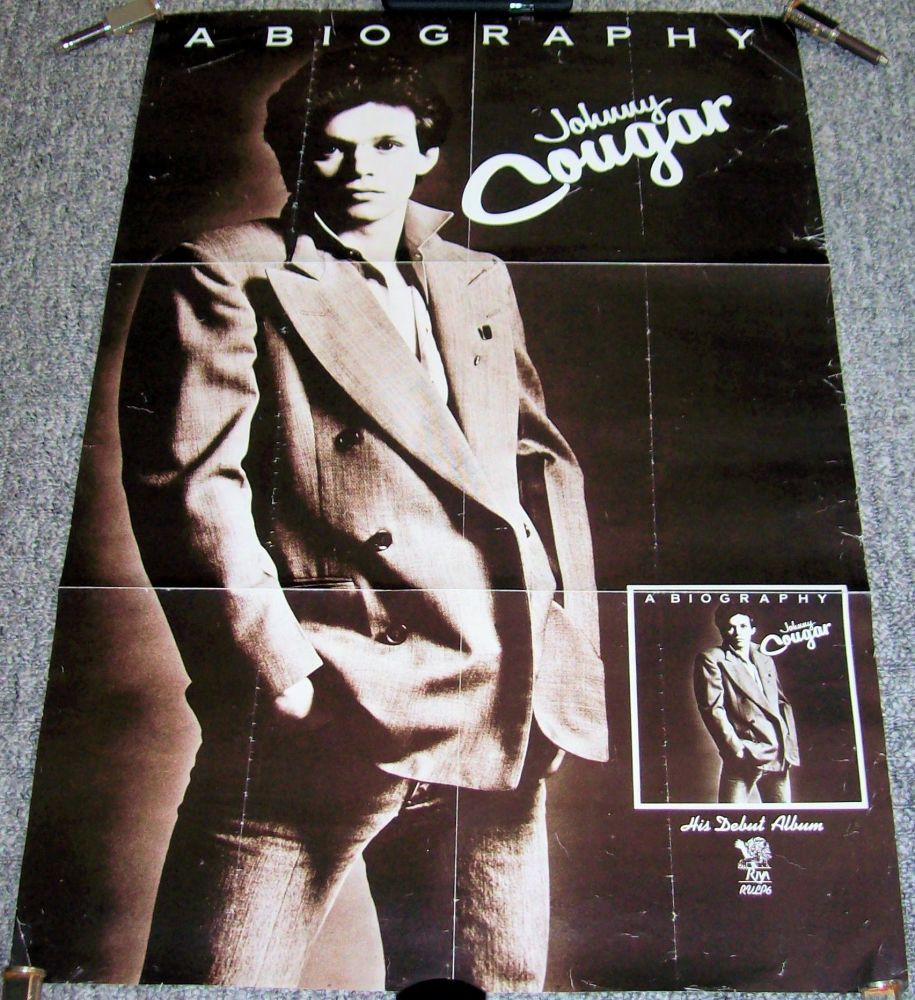 JOHN COUGAR U.K. RECORD COMPANY PROMO POSTER FOR THE ALBUM 'A BIOGRAPHY' IN