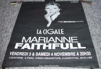 MARIANNE FAITHFULL CONCERTS POSTER ON FRI/SAT 3rd/4th NOVEMBER 1989 PARIS FRANCE
