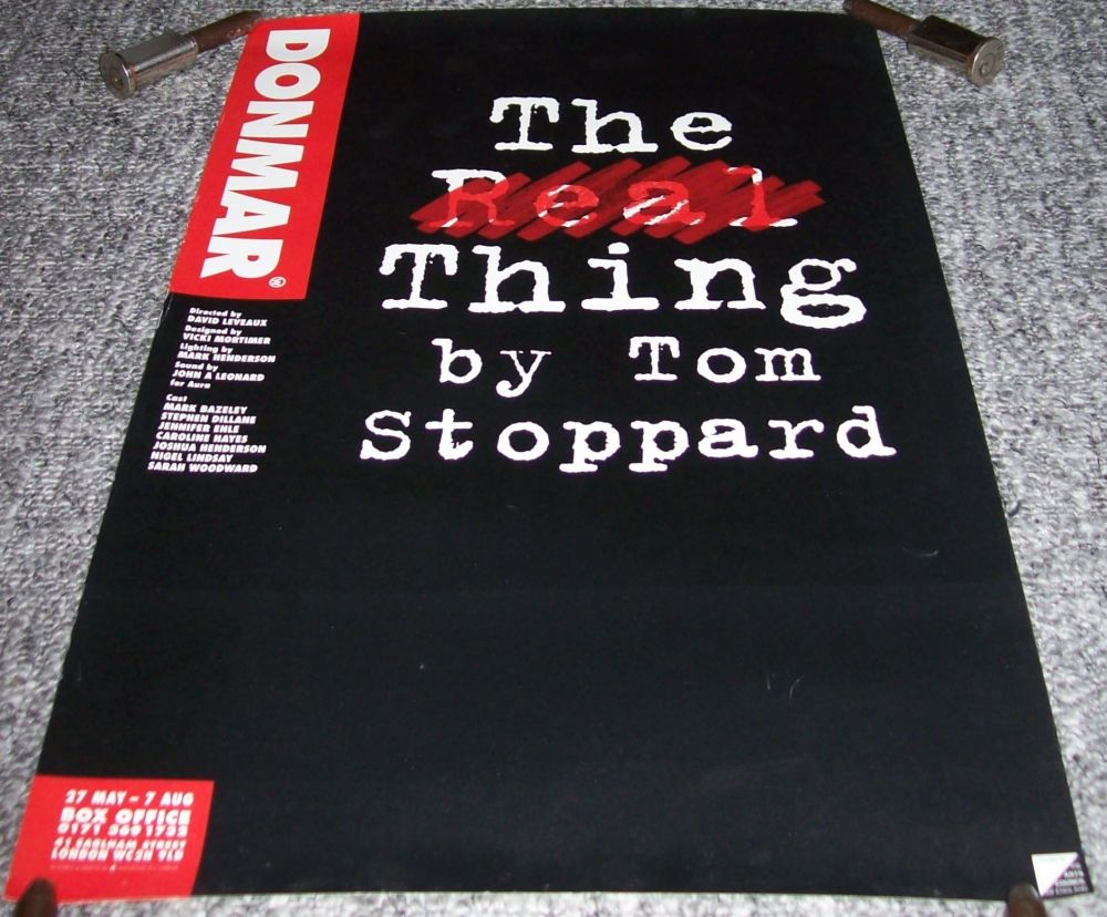 THE REAL THING SUPERB RARE THEATRE PROMO POSTER DONMAR WAREHOUSE LONDON IN 