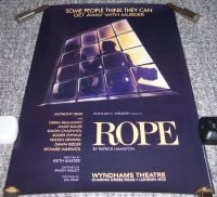 ROPE STUNNING RARE MINT PROMO POSTER FOR THE WYNDHAM'S THEATRE LONDON IN 1994