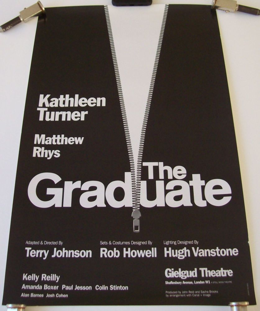 THE GRADUATE KATHLEEN TURNER SUPERB PROMO POSTER GIELGUD THEATRE LONDON IN 