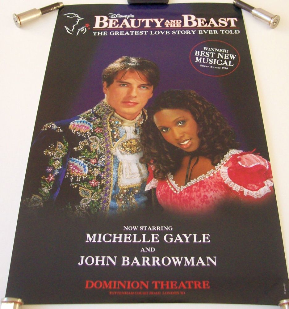 BEAUTY AND THE BEAST STUNNING PROMO THEATRE POSTER DOMINION LONDON U.K. IN 