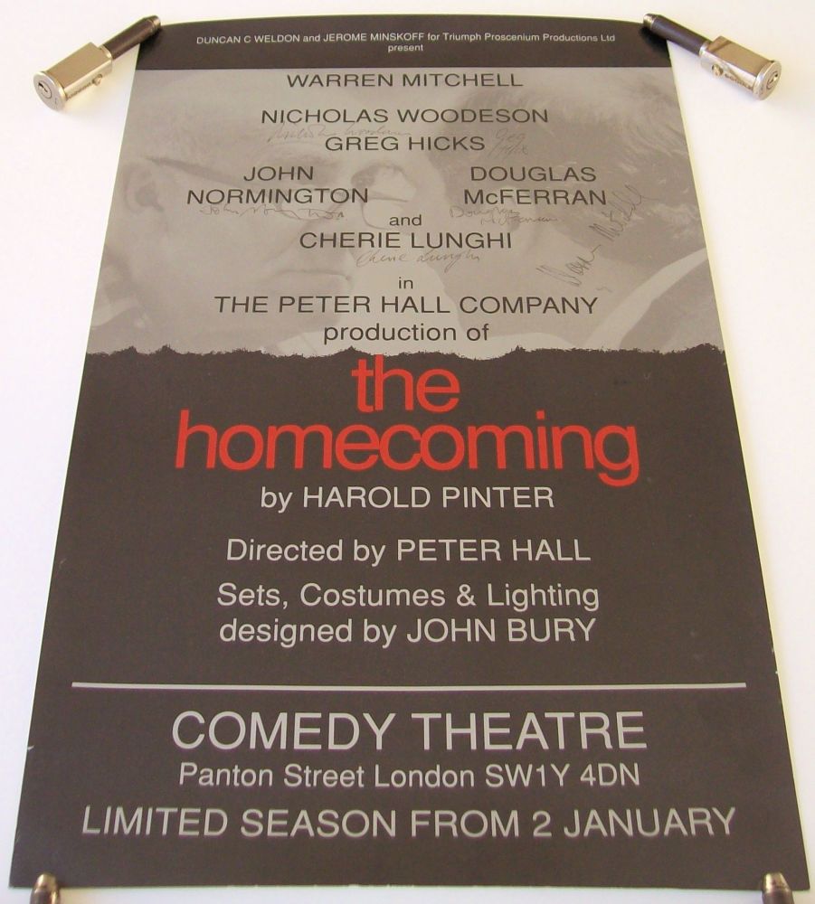 THE HOMECOMING WARREN MITCHELL CHERIE LUNGHI FULL CAST AUTOGRAPHED POSTER C