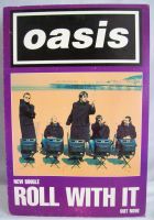 OASIS UK RECORD COMPANY PROMO SHOP DISPLAY STANDEE 'ROLL WITH IT' SINGLE 1995  1