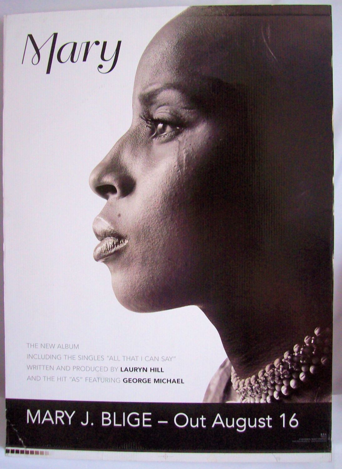 MARY J BLIGE U.K. RECORD COMPANY PROMO SHOP DISPLAY STANDEE FOR THE ALBUM '