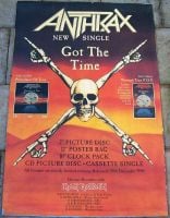 ANTHRAX-IRON MAIDEN LARGE MOUNTED PROMO-TOUR POSTER 'GOT THE TIME' SINGLE 1990