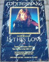 WHITESNAKE MOUNTED ON BOARD U.K. REC COM PROMO POSTER 'IS THIS LOVE' SINGLE 1987