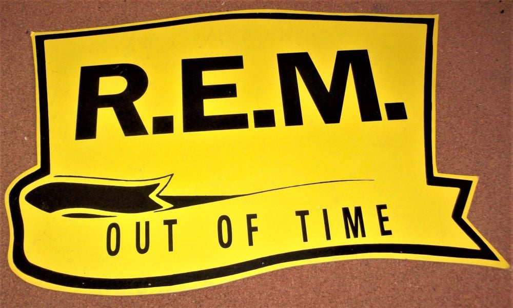 R.E.M. U.K. RECORD COMPANY PROMO SHOP DISPLAY FLAT FOR THE ALBUM 'OUT OF TI