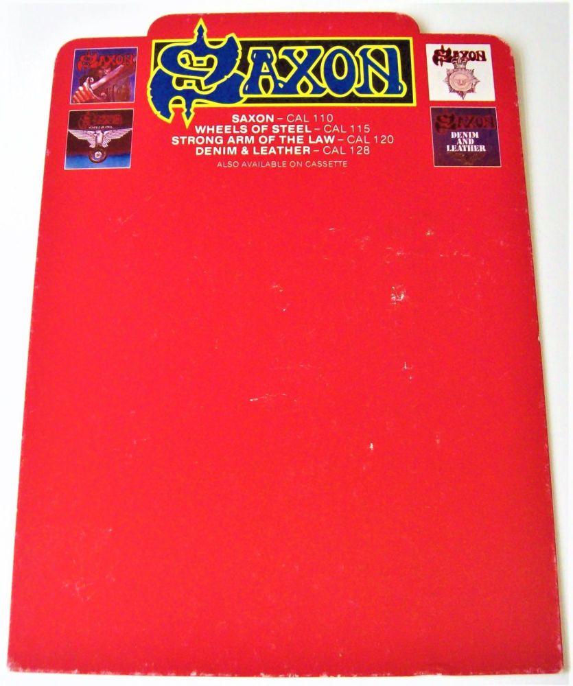 SAXON U.K. RECORD COMPANY PROMO SHOP DISPLAY FLAT FOR THE FIRST 4 RELEASED 