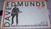 DAVE EDMUNDS CONCERT POSTER FRIDAY 26th MARCH 1982 PALACE THEATRE PARIS FRANCE