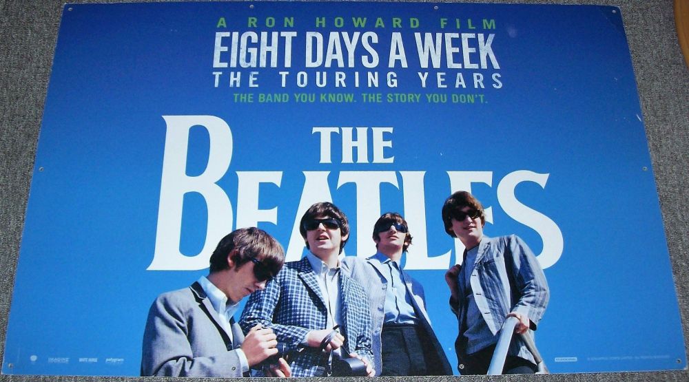 THE BEATLES HUGE RARE THEATRE PROMO DISPLAY BOARD 'EIGHT DAYS A WEEK' FILM 
