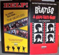 THE BEATLES UK PROMO SHOP DISPLAY STANDEE 'HELP' & 'HARD DAYS NIGHT' VIDEOS 1985