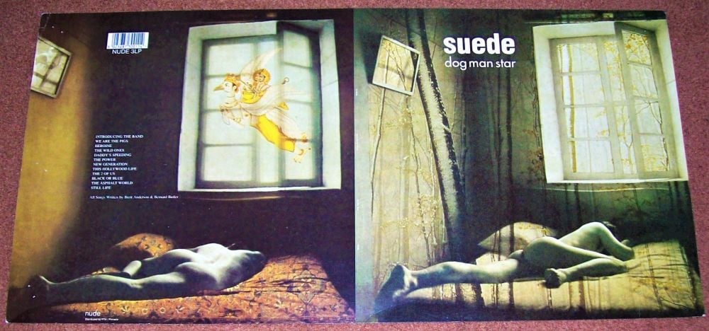 SUEDE RARE U.K. RECORD COMPANY PRINTERS PROOF ALBUM SLEEVE 'DOG MAN STAR' 1