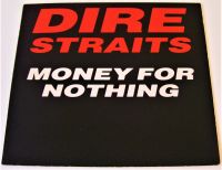 DIRE STRAITS U.K. RECORD COMPANY PROMO DISPLAY STORE CARD FOR THE SINGLE 'MONEY FOR NOTHING' 1985