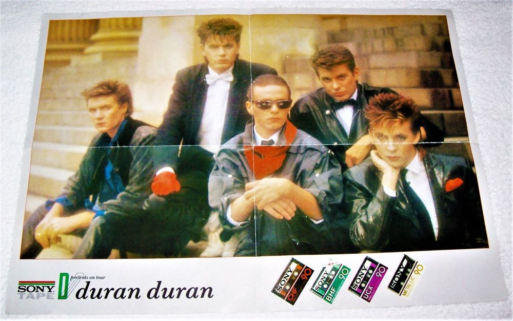 DURAN DURAN U.K. PROMOTIONAL FOLD OUT TOUR POSTER FROM SONY TAPES 1982