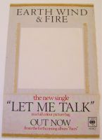 EARTH WIND AND FIRE RECORD COMPANY PROMO WINDOW POSTER SINGLE 'LET ME TALK' 1980